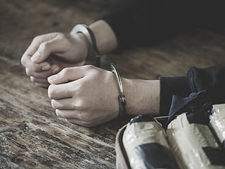 Officers found a white powder resembling cocaine, quantities of marijuana and small amounts of other illegal substances.