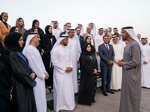 During the meeting, Sheikh Mohamed and the delegation’s members held friendly conversations