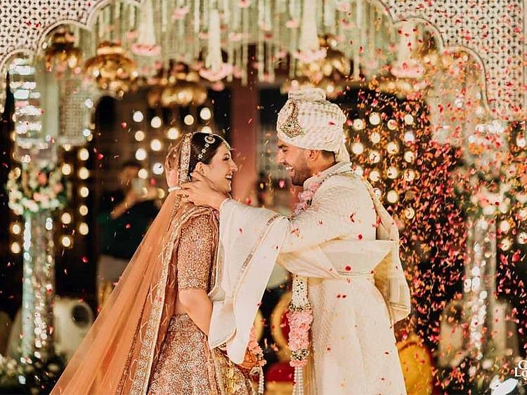 Deepak Chahar with Jaya Bhardwaj.