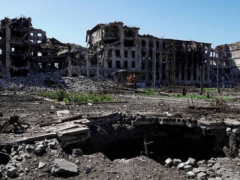 A view of the city of Mariupol on June 2, 2022, amid the ongoing Russian military action in Ukraine.