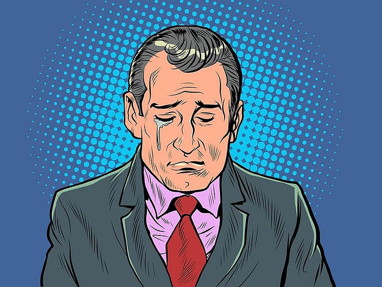 Crying business man