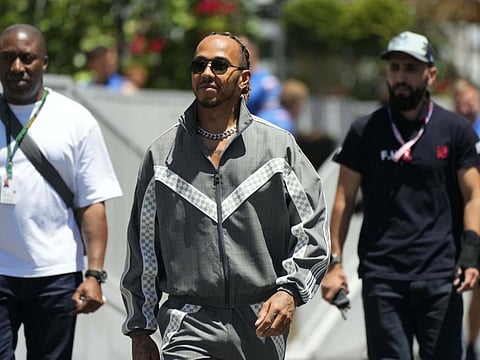 Mercedes driver Lewis Hamilton at the Baku circuit, in Baku, Azerbaijan, Saturday, June 11, 2022.