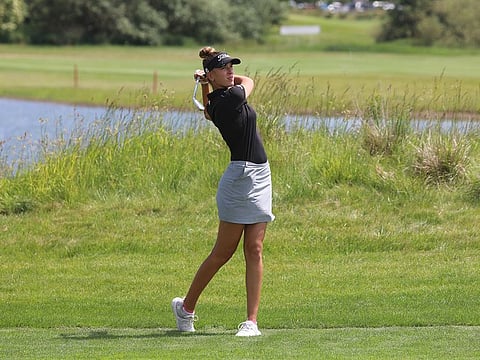 Dubai-based Chiara Noja in action on the golf course.