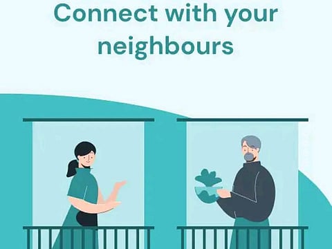 Screenshot of an intro to the Hayi app that will gradually launch a group feature to connect talents within their communities and across Dubai