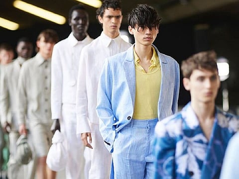 There were oversized suits paired with t-shirts at the show.
