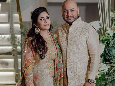 B Praak with his wife Meera