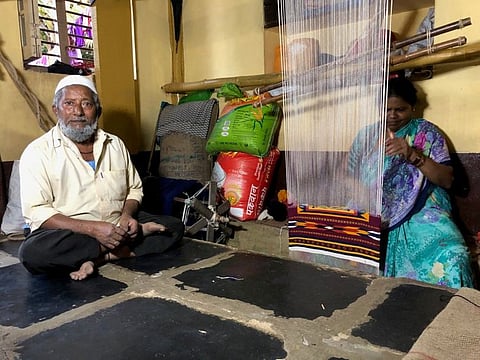 Shawkat Ali and Mumtaz Shaikh at work, weaving a rich tapestry of life together.