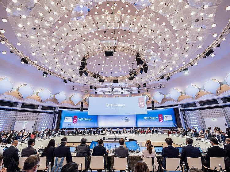 A meeting of the task force is underway at the Congress Centre in Berlin, Germany, on June 17, 2022.  