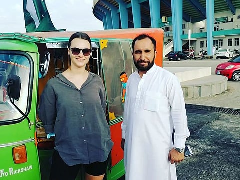A tourist before embarking on the Islamabad-Khunjerab tour.