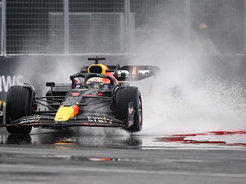 Red Bull Racing driver Max Verstappen races during the qualifying session at Circuit Gilles Villeneuve.