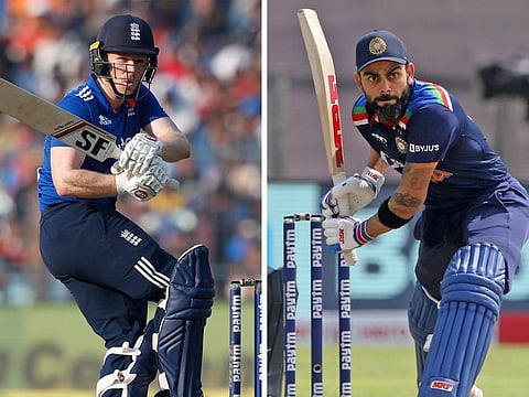 Eoin Morgan (left) and Virat Kohli have conquered many a peaks in their illustrious career. It's tough to keep them quiet for long as they will find their lost touch in due course.