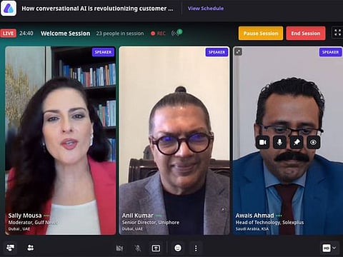 The webinar was moderated by Sally Mousa, with experts Anil Kumar, Senior Director, Uniphore, Dubai, and Awais Ahmad, Head of Technology, Solexplus, Saudi Arabia, discussing the subject