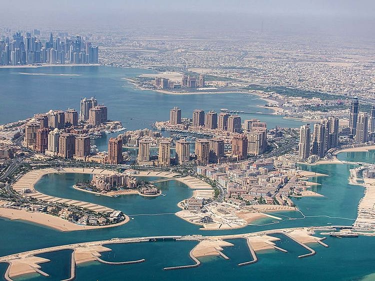 Stock Doha Qatar skyline
