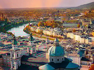 An aerial view of Vienna city.