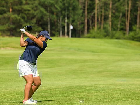Kristyna Napoleaova in action during the first round of the €200,000 Tipsport Czech Ladies Open, which began at Royal Beroun Golf Club on Friday.