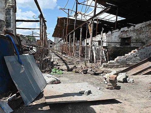 A destroyed farm of the 62-year-old owner Lyubov Zlobina, in the village of Mala Rohan, near Kharkiv, amid Russian attack of Ukraine. 
