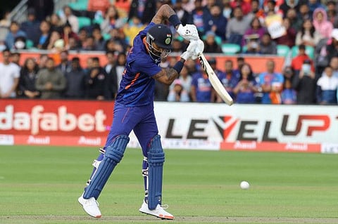 India's Hardik Pandya plays a shot during the Twenty20 International cricket match against Ireland at Malahide cricket club, in Dublin.