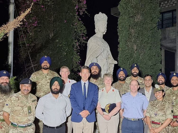 British Sikh soldiers visiting Pakistan with British High Commissioner Christian Turner in Pakistan.