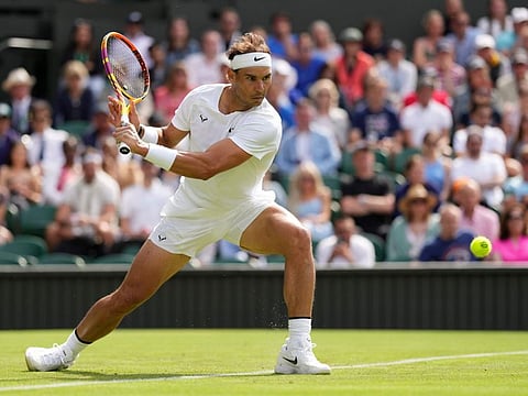 Spain's Rafael Nadal returns to Argentina's Francisco Cerundolo in a first round of the Wimbledon championships on Tuesday. The Spaniard is ready to play his second round today.