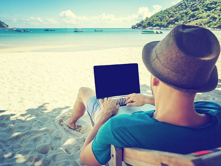 STOCK island work from home