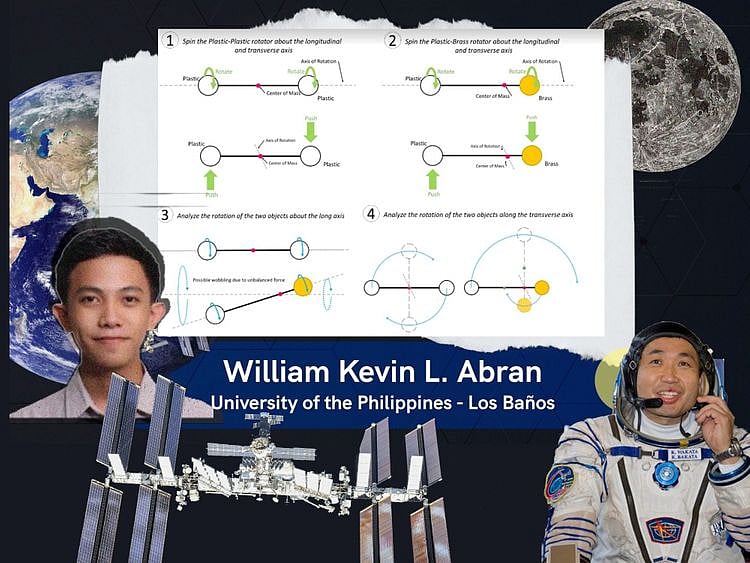 Kevn Abran (left) of the University of the Philippines,  Japan Aerospace Exploration Agency (JAXA) astronaut Koichi Wakata later this year. 