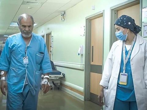 The Iranian pilgrim at the hospital.