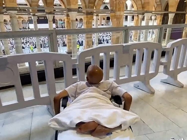 The 21-year-old man has been paralysed since his birth, but has displayed resolve to attend this year’s Hajj.