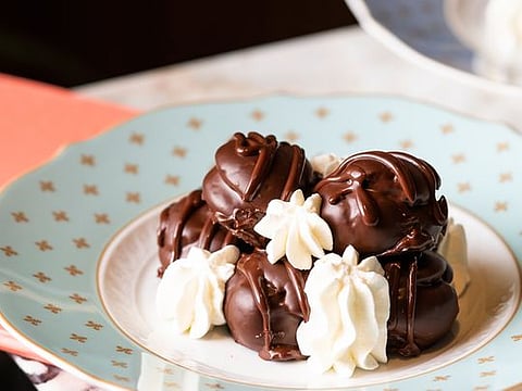 Chocolate profiteroles