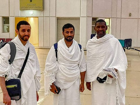 Qatari pilgrims who arrived in Mecca, ahead of the Hajj pilgrimage, in this handout picture released by the Qatar News Agency on July 5, 2022.