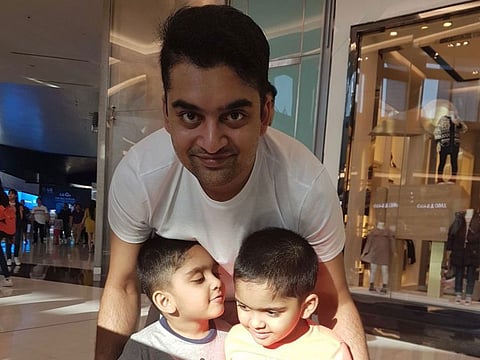 Ambreen Suhaib's husband and twins, who are on the spectrum.