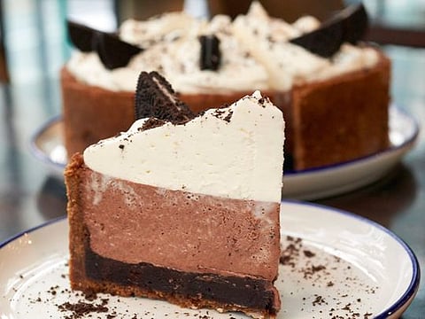 This three-layer Mississippi Mud pie is a sweet chocolate delight