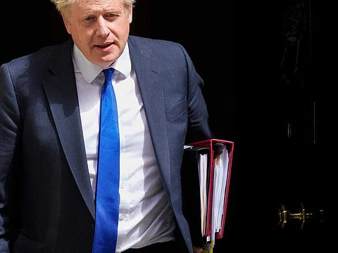 British Prime Minister Boris Johnson leaves 10 Downing Street in London, Wednesday, July 6, 2022. 