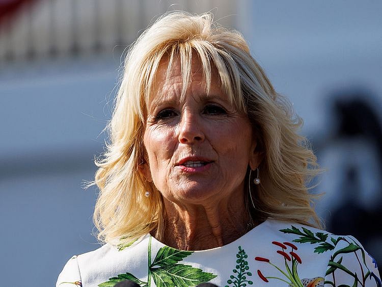  “Glad to see you finally know what a woman is,” Volesky tweeted in response to Jill Biden's (above) tweet.