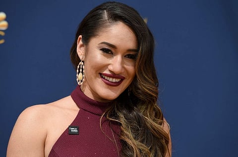 Q’orianka Kilcher arrives at the 70th Primetime Emmy Awards on Sept. 17, 2018, in Los Angeles.