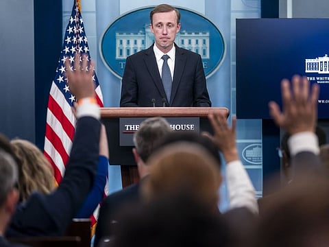 Jake Sullivan, White House national security adviser, takes a question during a news conference in the James S. Brady Press Briefing Room at the White House in Washington, D.C., on July 11, 2022. President Biden said his visit to the Middle East, which includes stops in Saudi Arabia and Israel, will focus on security issues rather than energy supplies.  
