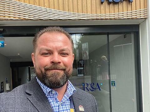Robert Fiala of Emirates Golf Federation (EGF) outside the office of R&A, organisers of the ongoing British Open.