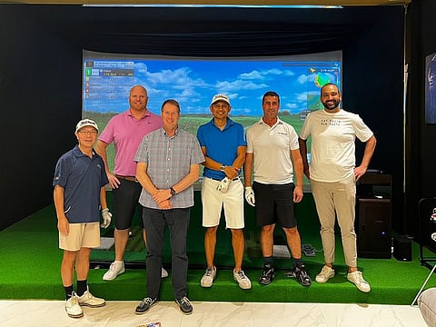 Players in the SPE Golf Event at MyGolf Dubai.