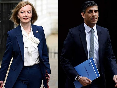 This combination of pictures created on July 12, 2022 shows Britain's Foreign Secretary Liz Truss (L)  and Britain's Chancellor of the Exchequer Rishi Sunak. 