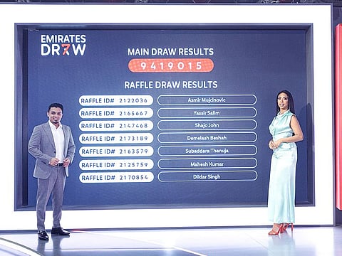 The latest round of Emirates Draw being conducted in Dubai. 