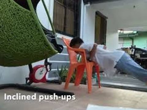 Home chair bodyweight exercises with LCIF (low-carb intermittent fasting)
