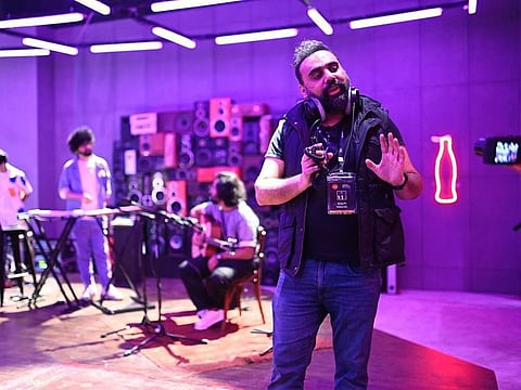 Xulfi Jabbar Khan on the set of Coke Studio