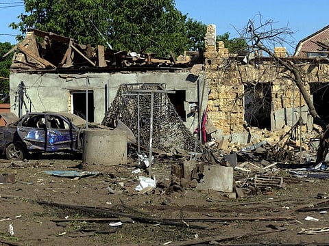 A view shows a residential house destroyed by a Russian missile strike, as Russia's attack on Ukraine continues, on the outskirts of Odesa.