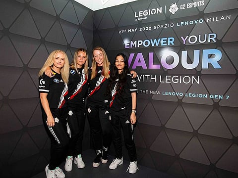 The G2 VALORANT team, known as G2 Gozen, includes Julia “Juliano” Kiran (Sweden), Michaela “Mimi” Lintrup (Denmark), Petra “Petra” Stoker (Netherlands), Anastasiya "Glance" Rival’evna Anisimova (Russia) and most recently, Maryam “Mary” Maher (Bahrain). 