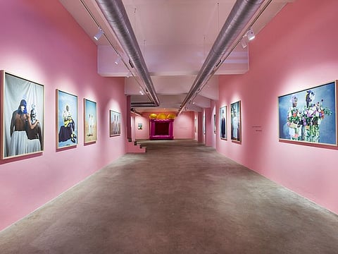“Blessings from Mousganistan” is an exhibition by self-taught Moroccan-Belgian photographer Mous Lamrabat held at Fotografiemuseum Amsterdam. 