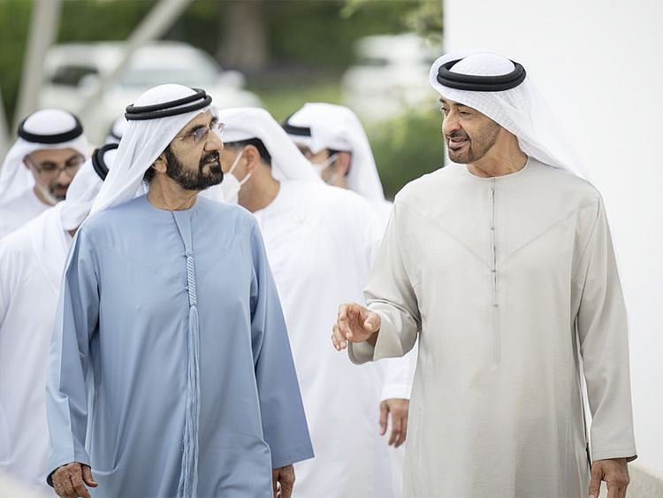 President His Highness Sheikh Mohamed bin Zayed Al Nahyan on Tuesday received His Highness Sheikh Mohammed bin Rashid Al Maktoum, Vice-President and Prime Minister of the UAE and Ruler of Dubai, at Qasr Al Bahr Majlis.
