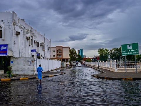 A flooded street in Sharjah during the rains that lashed the UAE last week. Picture for illustrative purpose only