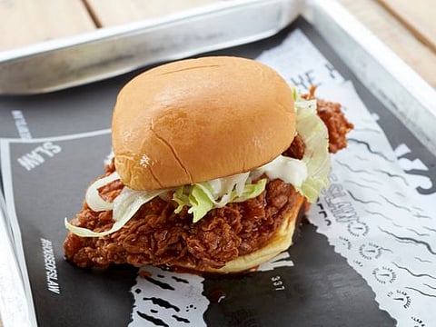 Watch how to make a spicy glazed chicken sando