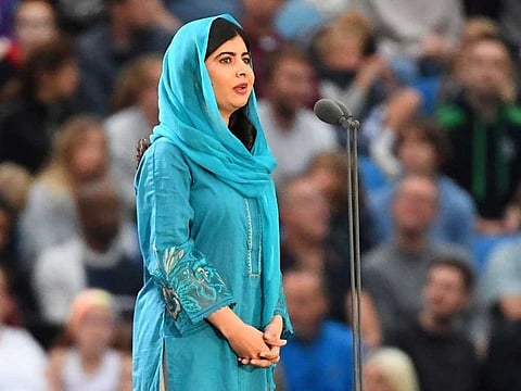 Malala Yousafzai during a speech at the Commonwealth Games opening ceremony in Birmingham. 