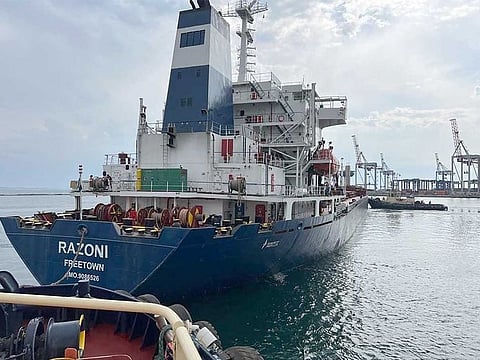 The Sierra Leone-flagged dry cargo ship Razoni, carrying a cargo of 26,000 tonnes of corn, departing from Ukraine’s Black Sea port of Odessa on August 1 under the under the Black Sea Grain Initiative deal signed in Istanbul, on July 22, aimed at relieving a global food crisis.