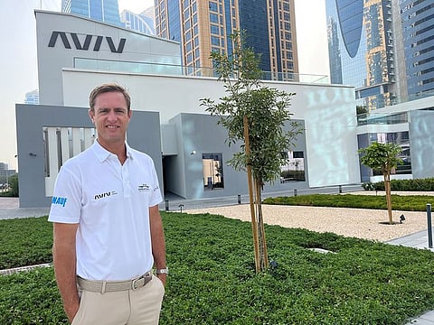 Aviv Ambassador and Dubai resident Nicolas Colsaerts prior to travelling to Wales to play in the Cazoo Open Presented by Gareth Bale on the DP World Tour.